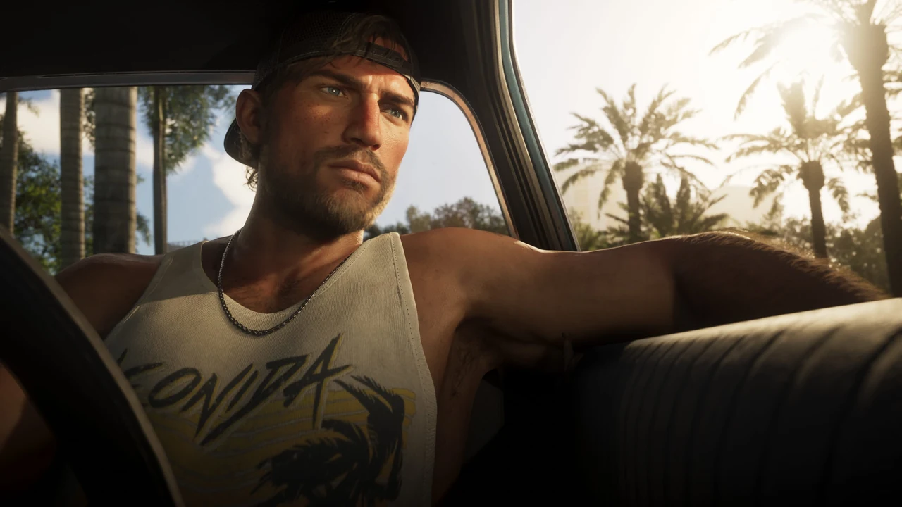 Captura oficial de GTA VI: Jason al volante de un coche